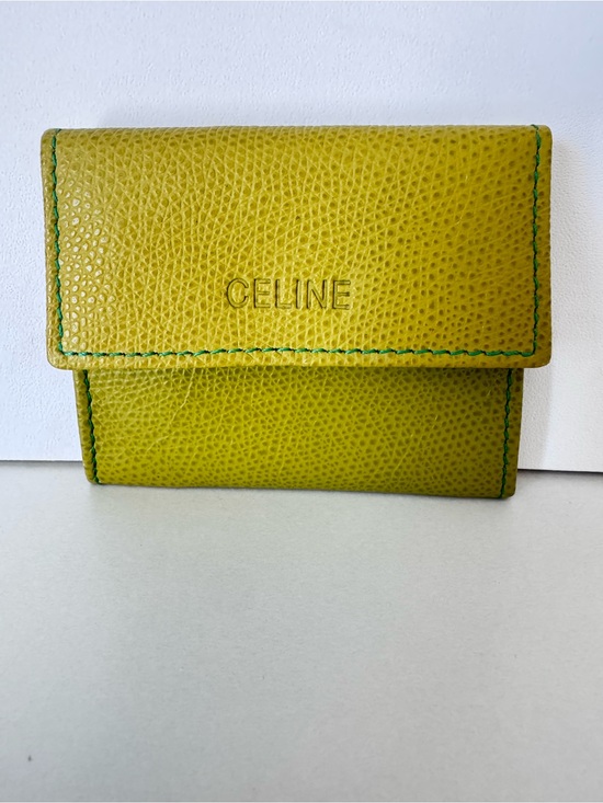 Celine Handbags - Authentic Celine Rare Lime Yellow Small Coin Wallet